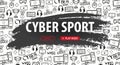 Cyber Sport banner. Esports Gaming. Video Games. Live streaming game match. Vector illustration. Royalty Free Stock Photo