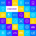 Cyber Sport Line Icons