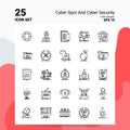 25 Cyber Spot And Cyber Security Icon Set. 100% Editable EPS 10 Files. Business Logo Concept Ideas Line icon design Royalty Free Stock Photo