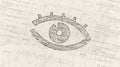 Cyber spying with eye symbol futuristic sketch