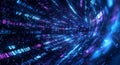 Cyber Strings of Big Data. A 3D representation of wavy lines in an information code field. Data flow cyber concept Royalty Free Stock Photo