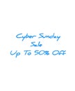 Cyber sunday sale upto 50 percent icon business label sticker