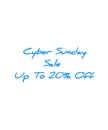 Cyber sunday sale upto 20 percent icon business label sticker