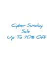 Cyber sunday sale upto 70 percent icon business label sticker