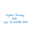 Cyber sunday sale upto 100 percent icon business label sticker