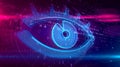 Cyber surveillance digital concept with spy eye Royalty Free Stock Photo