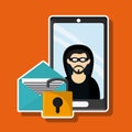 Cyber and System Security icon Royalty Free Stock Photo