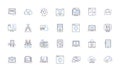 Cyber systems line icons collection. Hacking, Phishing, Firewall, Malware, Passwords, Encryption, Cybersecurity vector