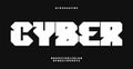 Cyber tech typeface, futuristic block letters, digital display font for tech branding, gaming interface, sci-fi