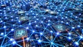 cyber technology network mesh background, cyber technology concept