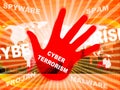 Cyber Terrorism Online Terrorist Crime 2d Illustration
