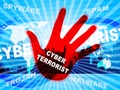 Cyber Terrorist Extremism Hacking Alert 2d Illustration