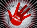 Cyber Terrorist Extremism Hacking Alert 2d Illustration