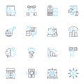 Cyber universe linear icons set. Virtuality, Netizens, Cyberspace, Interconnectivity , Techno-culture, Cybernetics Royalty Free Stock Photo