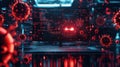 Cyber virus attack infecting computer and spreading through network