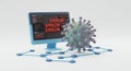 Cyber Virus Threat and System Error A 3D illustrating a virus infecting a computer system symbolizing cybersecurity digital Royalty Free Stock Photo