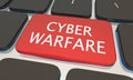 Cyber Warfare Internet Security Computer Keyboard Hacking 3d Ill Royalty Free Stock Photo
