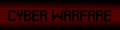 Cyber Warfare text on red laptops background illustration