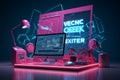 Cyber Week social media banner with a hightech Royalty Free Stock Photo