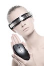 Cyber woman Royalty Free Stock Photo