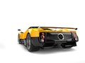 Cyber yellow modern luxury sports car - back view