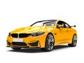 Cyber Yellow modern sports race car - beauty shot