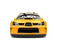 Cyber yellow modern touring race car - front view