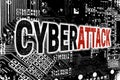 Cyberattack with circuit board concept background
