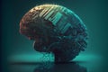 cyberbrain concept, neural network generated art Royalty Free Stock Photo