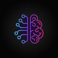 Cyberbrain creative outline icon - vector AI brain line sign