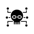 Cybercrime black glyph icon