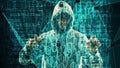 Cybercrime cyber threat, binary bots attack