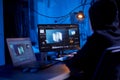 programmer working with 3d graphics on computer Royalty Free Stock Photo