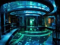 Cyber aquarium with holographic habitats