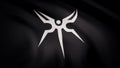 Cybergaming Mineski flag is waving on transparent background. Close-up of waving flag with Mineski cybergaming logo