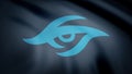 Cybergaming Team Secret flag is waving on transparent background. Close-up of waving flag with Team Secret cybergaming