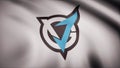 Cybergaming VGJ Storm flag is waving on transparent background. Close-up of waving flag with VGJ Storm cybergaming logo