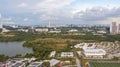 Cyberjaya, Malaysia - October 13, 2022: Urban scenery of modern growing city. Aerial view cityscape. Public park and high-rise Royalty Free Stock Photo