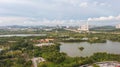 Cyberjaya, Malaysia - October 13, 2022: Urban scenery of modern growing city. Aerial view cityscape. Public park and high-rise Royalty Free Stock Photo