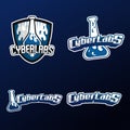 CyberLabs Esport gaming logo 4 set style with dark blue background