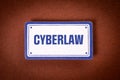 Cyberlaw Concept. Sticky note with text on a brown background Royalty Free Stock Photo
