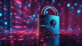 Cyberlock security padlock abstract cyber security data protection concept Royalty Free Stock Photo