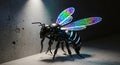 Cybernetic Bee: Future Technology and Digital Evolution for AI-themed Visuals and Innovative Design Projects Royalty Free Stock Photo