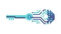 Cybernetic Circuit Key Icon Vector, vector design Generative AI Royalty Free Stock Photo