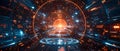 Cybernetic Core: The Pulse of Digital Symphony. Concept Technology, Cybernetics, Artificial