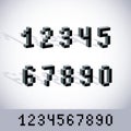 Cybernetic 3d numbers, pixel art vector numeration. Pixel design