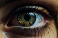 Cybernetic Eye Concept with Circuitry. Royalty Free Stock Photo