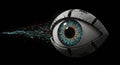 Cybernetic Eye: Data Stream Royalty Free Stock Photo