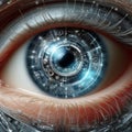 Cybernetic Eye with Futuristic Interface