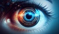 Cybernetic eye, wearable technology concept Royalty Free Stock Photo